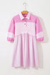 Raw Seam Patchwork A Line Polo Collar Mini Dress