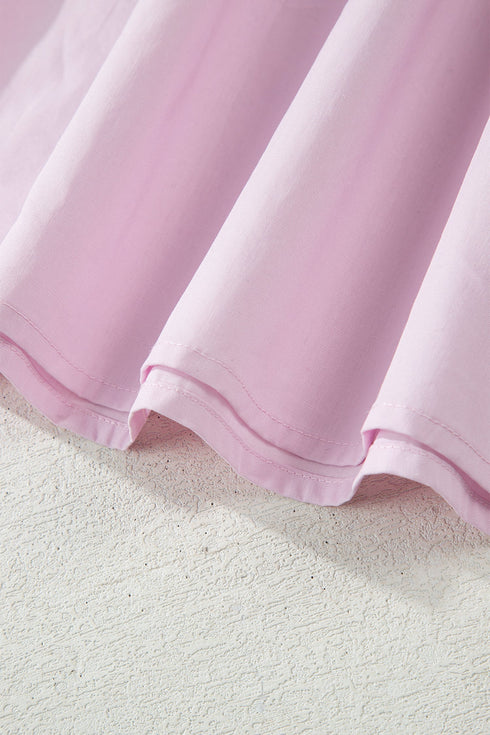 Raw Seam Patchwork A Line Polo Collar Mini Dress
