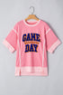 Raw Seam Patchwork Letter Graphic Jersey Tee