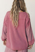 Raw Seam Patchwork Long Sleeve Top Pocketed Wide Leg Pant Set