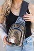 Rectangular PVC Adjustable Wide Strap Zipper Crossbody Bag