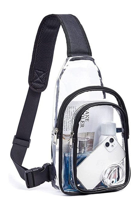 Rectangular PVC Adjustable Wide Strap Zipper Crossbody Bag
