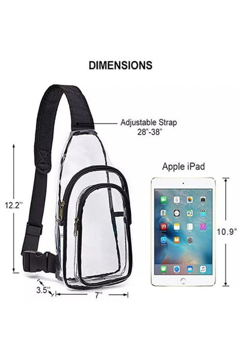 Rectangular PVC Adjustable Wide Strap Zipper Crossbody Bag