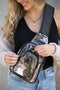 Rectangular PVC Adjustable Wide Strap Zipper Crossbody Bag