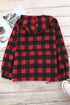 Red Buffalo Plaid Zipped Front Pocketed Hoodie