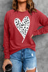 Red Cheath Heart Graphic Pullover Sweatshirt