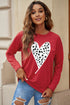 Red Cheath Heart Graphic Pullover Sweatshirt
