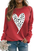 Red Cheath Heart Graphic Pullover Sweatshirt