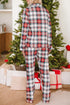 Red Christmas Plaid Print Two Piece Long Sleeve Pajamas Set