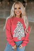 Red Christmas Tree Leopard Print Pullover Sweatshirt