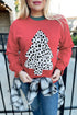 Red Christmas Tree Leopard Print Pullover Sweatshirt