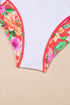 Red Floral Ruffle Trim Cutout Knotted One Piece Swimsuit