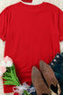 Red Happy Valentine'S Day Heart Print Short Sleeve T Shirt