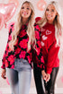 Red Hearts Print Crewneck Long Sleeve Sweatshirt