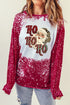 Red Ho Ho Ho Father Christmas Bleached Print Sweatshirt