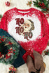 Red Ho Ho Ho Father Christmas Bleached Print Sweatshirt