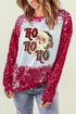 Red Ho Ho Ho Father Christmas Bleached Print Sweatshirt