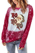 Red Ho Ho Ho Father Christmas Bleached Print Sweatshirt