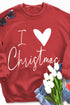 Red I Love Christmas Graphic Print Sweatshirt
