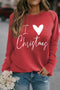 Red I Love Christmas Graphic Print Sweatshirt
