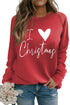 Red I Love Christmas Graphic Print Sweatshirt
