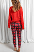 Red Let It Snow Christmas Plaid 2Pcs Loungewear