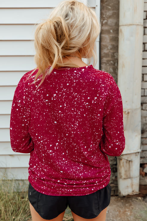 Red Merry Bright Graphic Print Pullover Sweatshirt