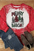 Red Merry Bright Graphic Print Pullover Sweatshirt