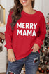 Red Merry Mama Long Sleeve Pullover Sweatshirt