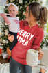 Red Merry Mama Long Sleeve Pullover Sweatshirt