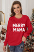 Red Merry Mama Long Sleeve Pullover Sweatshirt