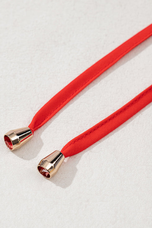 Red Plant Print Tiered Ruffled Sleeve V Neck Blouse