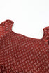 Red Plus Size Square Neck Printed Peplum Top