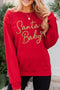 Red Santa Baby Letter Glitter Print Pullover Sweatshirt