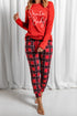 Red Santa Baby Plaid Print Two Piece Pajama Set