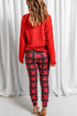 Red Santa Baby Plaid Print Two Piece Pajama Set