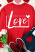 Red Valentine'S Day Love Graphic Sweatshirt