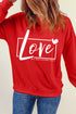 Red Valentine'S Day Love Graphic Sweatshirt