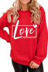 Red Valentine'S Day Love Graphic Sweatshirt