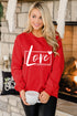 Red Valentine'S Day Love Graphic Sweatshirt
