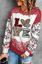 Red Valentines Leopard Love Element Sweatshirt