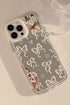 Reflective Mirror Surface Bow Detail Protective Phone Case