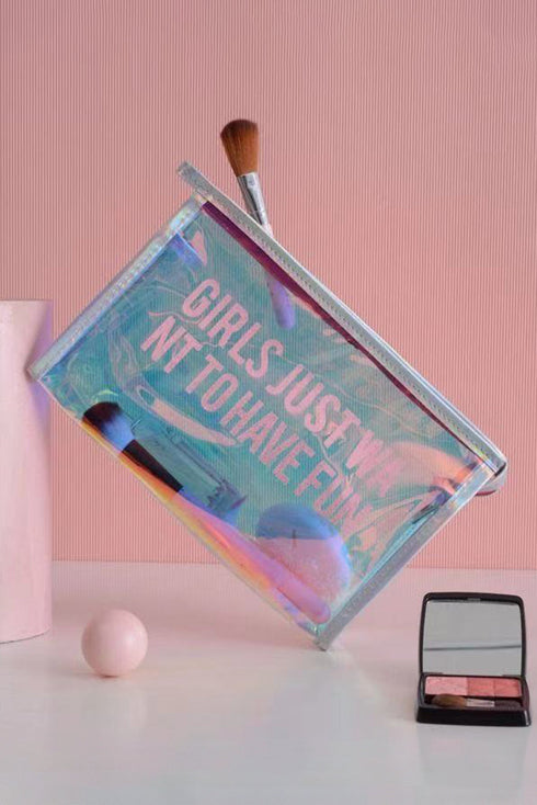 Reflective Waterproof High Shine PVC Cosmetic Makeup Bag
