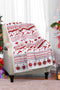 Reindeer And Snowflake Printed Plush Fleece Sherpa Blanket