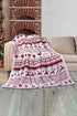 Reindeer And Snowflake Printed Plush Fleece Sherpa Blanket