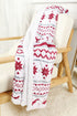Reindeer And Snowflake Printed Plush Fleece Sherpa Blanket