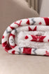 Reindeer And Snowflake Printed Plush Fleece Sherpa Blanket