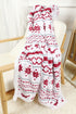 Reindeer And Snowflake Printed Plush Fleece Sherpa Blanket