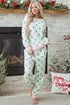 Reindeer And Tree Print Striped Lounge Set