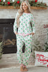 Reindeer And Tree Print Striped Lounge Set